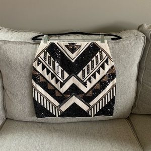 Express High Waisted Sequin Mini Skirt